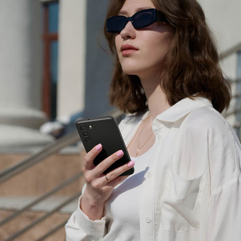ACS05609 - Galaxy S23 Ultra Case Thin Fit in black showing the back